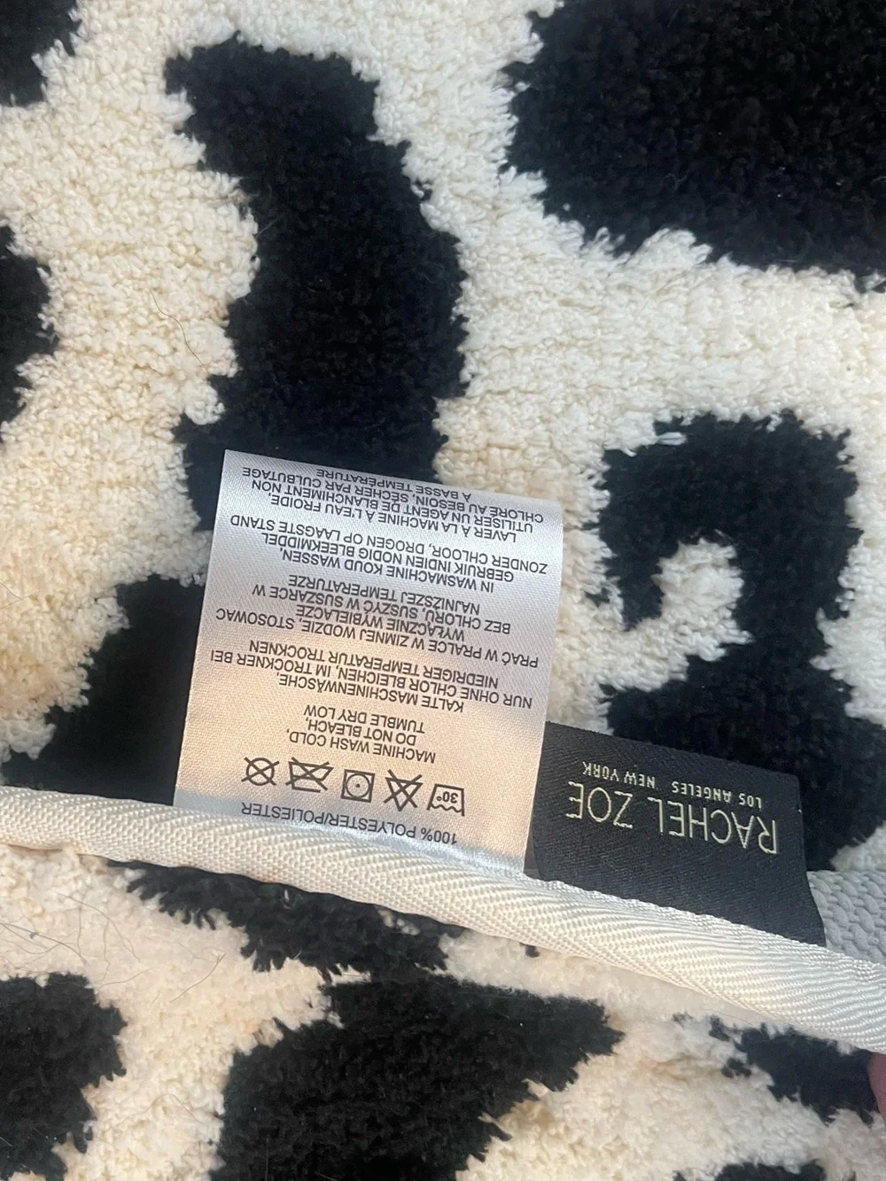 Rachel Zoe Bath Mat Set - Black and Ivory - 17”x24” & 21”x34” Brand New